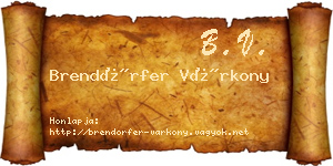 Brendörfer Várkony névjegykártya